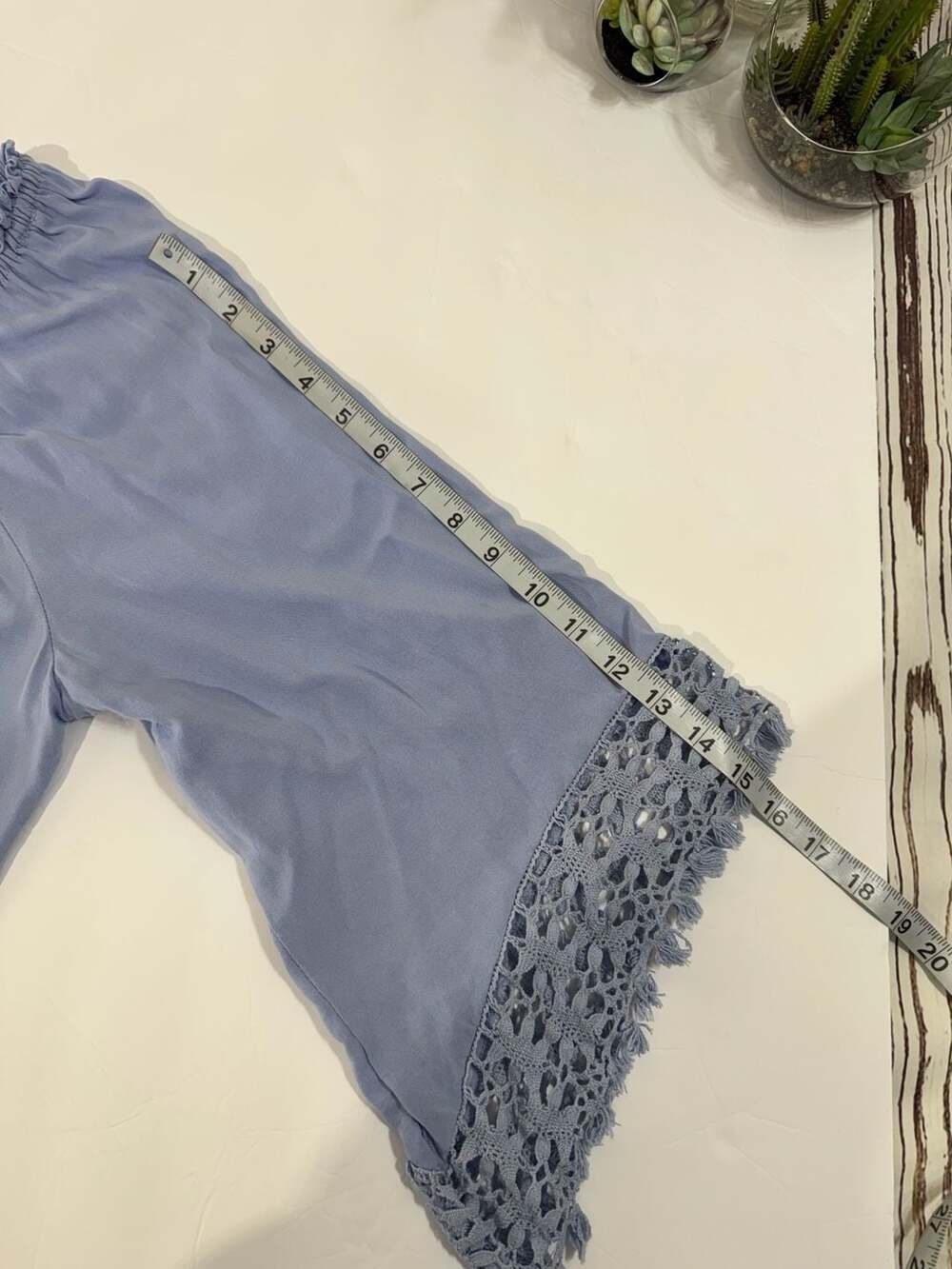 Melissa Paige Women's Blue Boho Peasant Blouse Size L - Picture 11 of 12